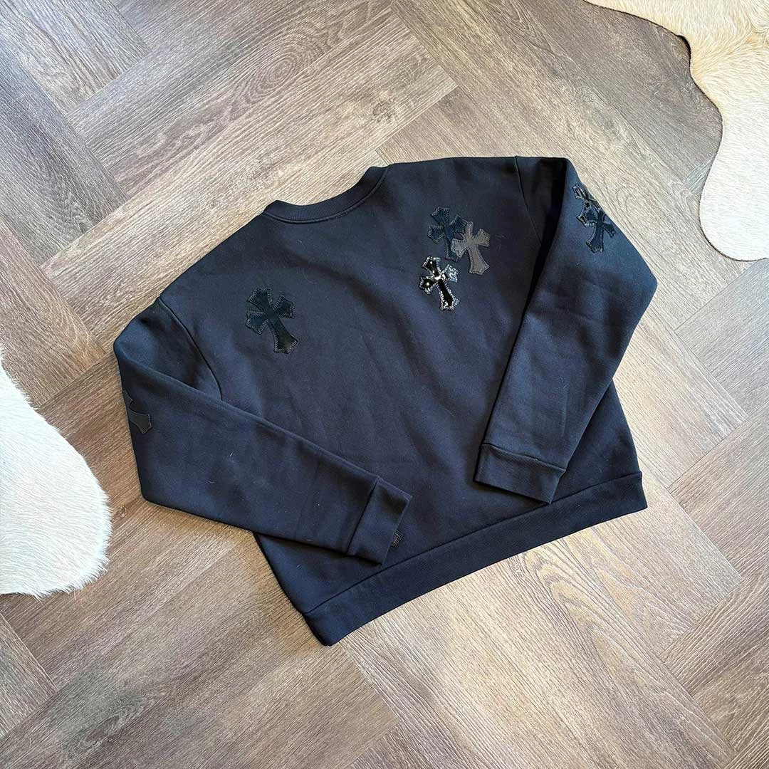 Chrome Hearts Black Triple Patch Sweatshirt Womens