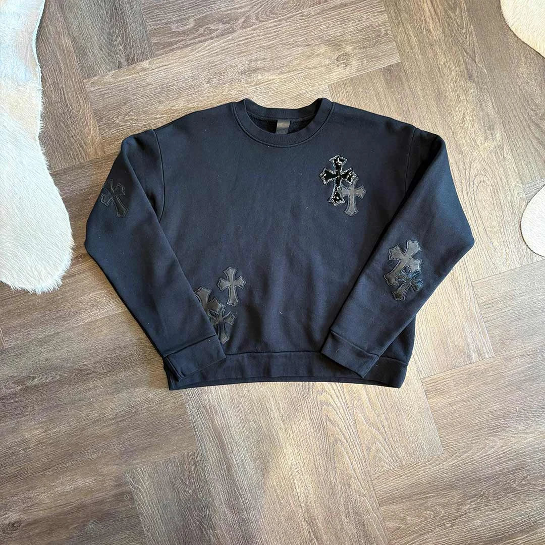 Chrome Hearts Black Triple Patch Sweatshirt Womens