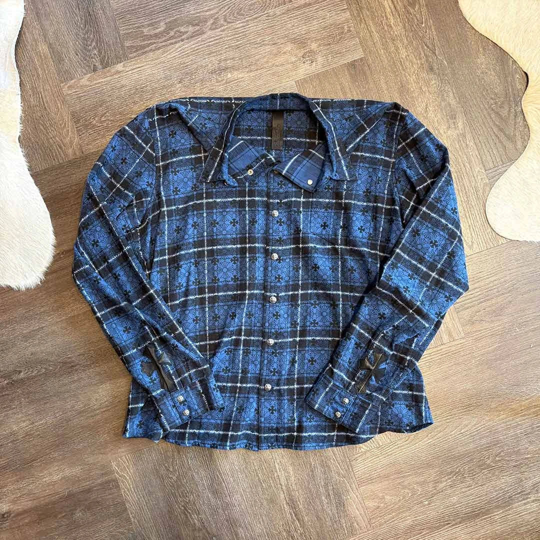 Chrome Hearts Blue Black Patch Shirt
