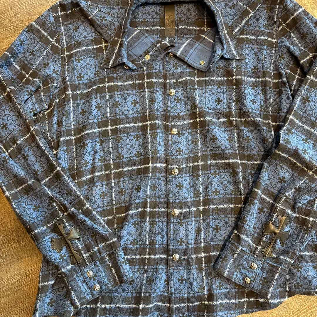 Chrome Hearts Blue Black Patch Shirt