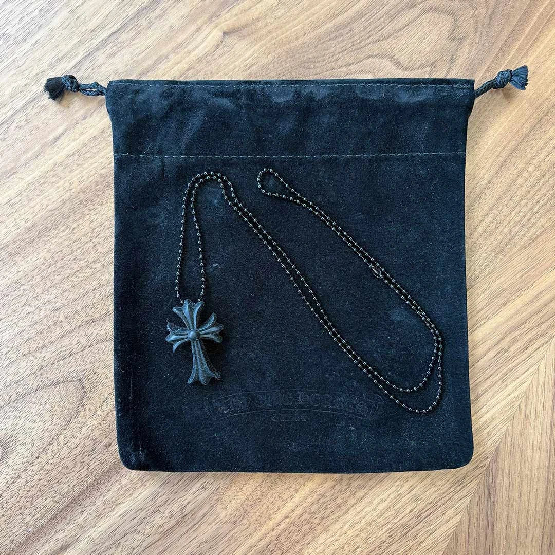 Chrome Hearts Black Silicone Cross Necklace