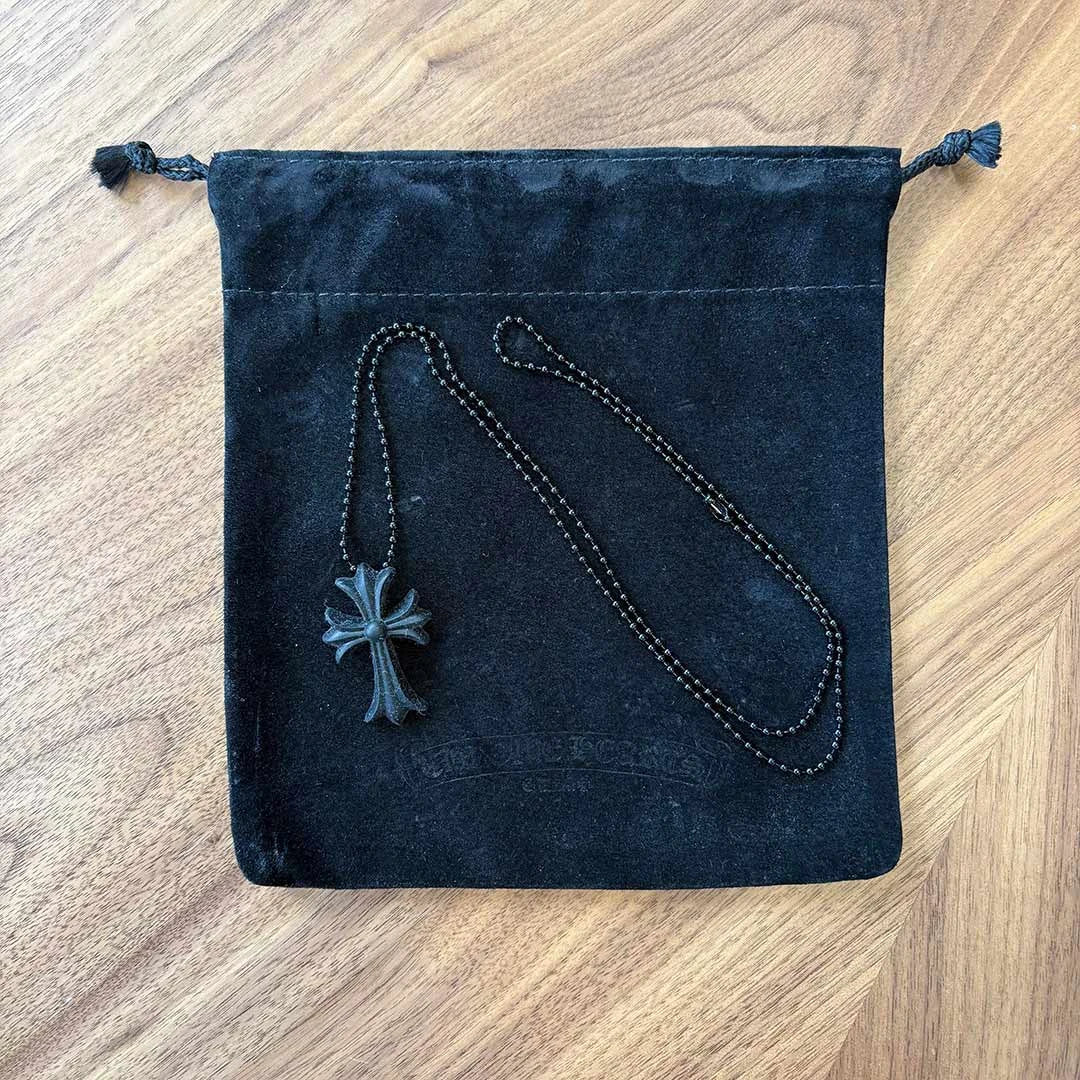 Chrome Hearts Black Silicone Cross Necklace