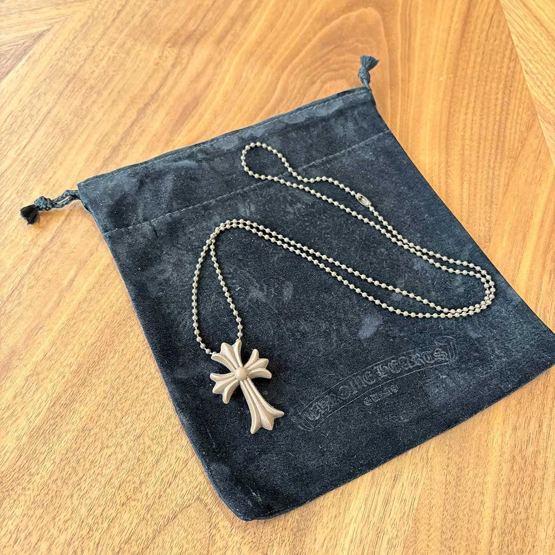 Chrome Hearts Brown Silicone Cross Necklace