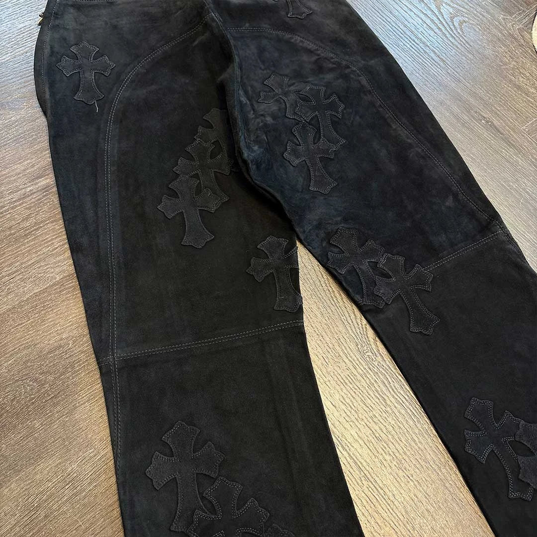 Chrome Hearts Black Velour Trousers