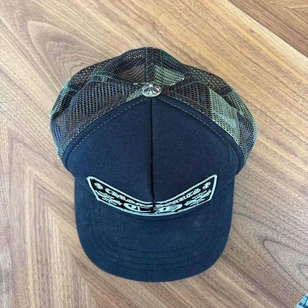 Chrome Hearts Black Camo Mesh Hollywood Cap