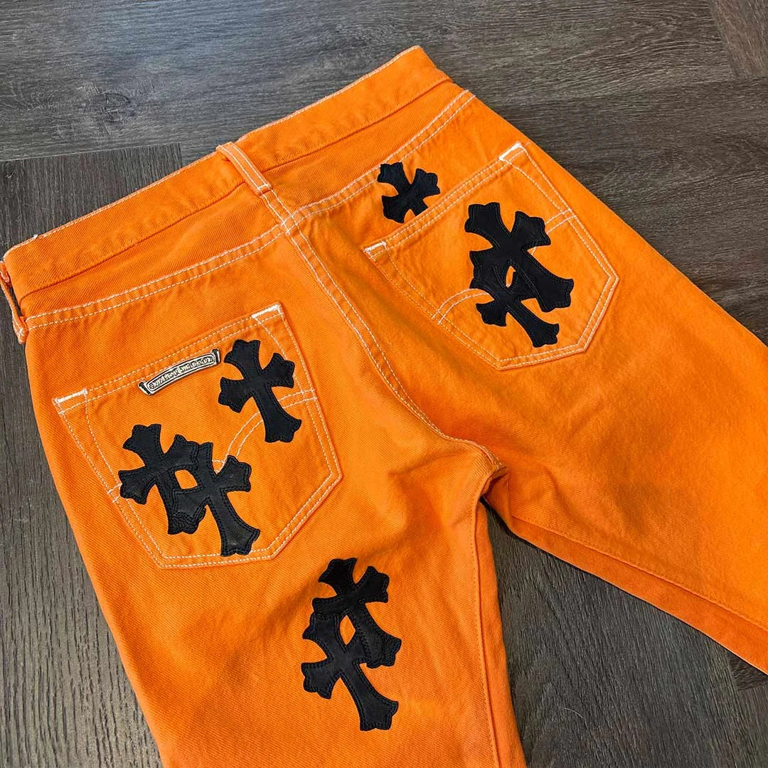 Chrome Hearts Orange Black Patch Jeans