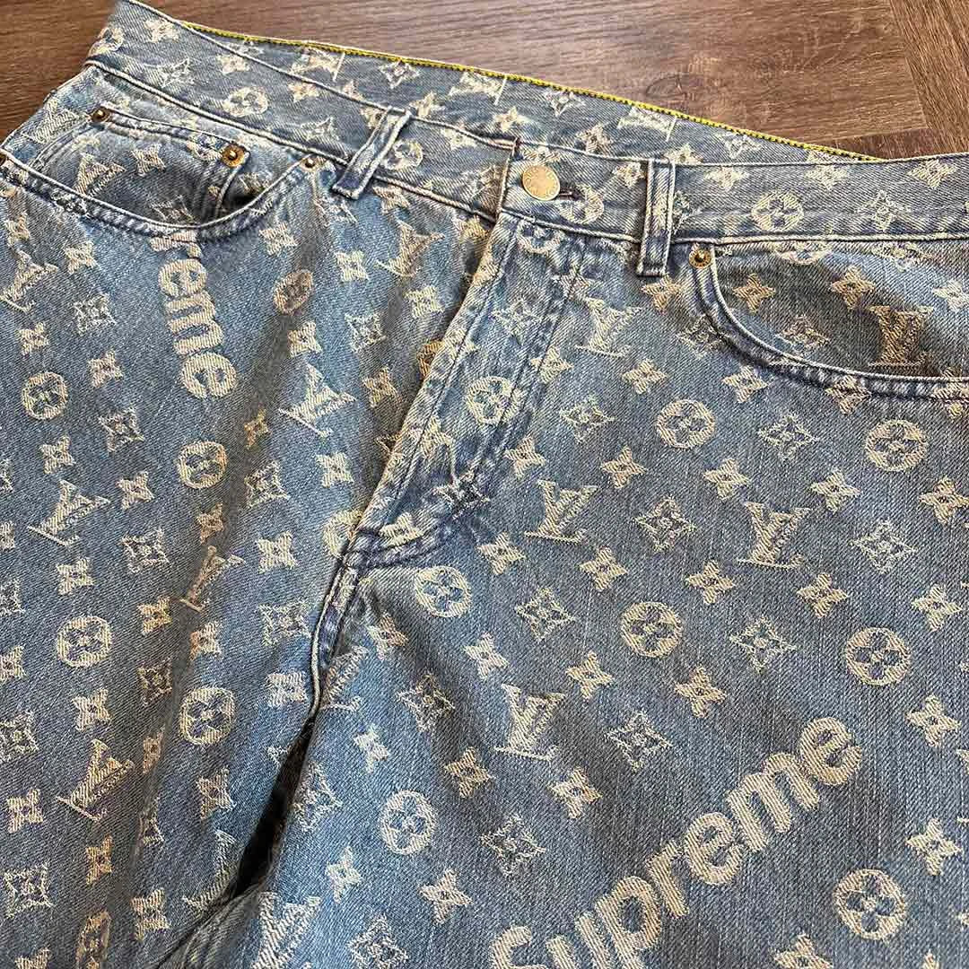 Supreme Louis Vuitton Monogram Blue Jeans