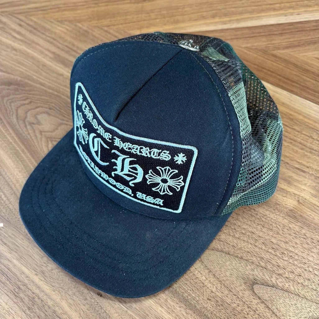 Chrome Hearts Black Camo Mesh Hollywood Cap