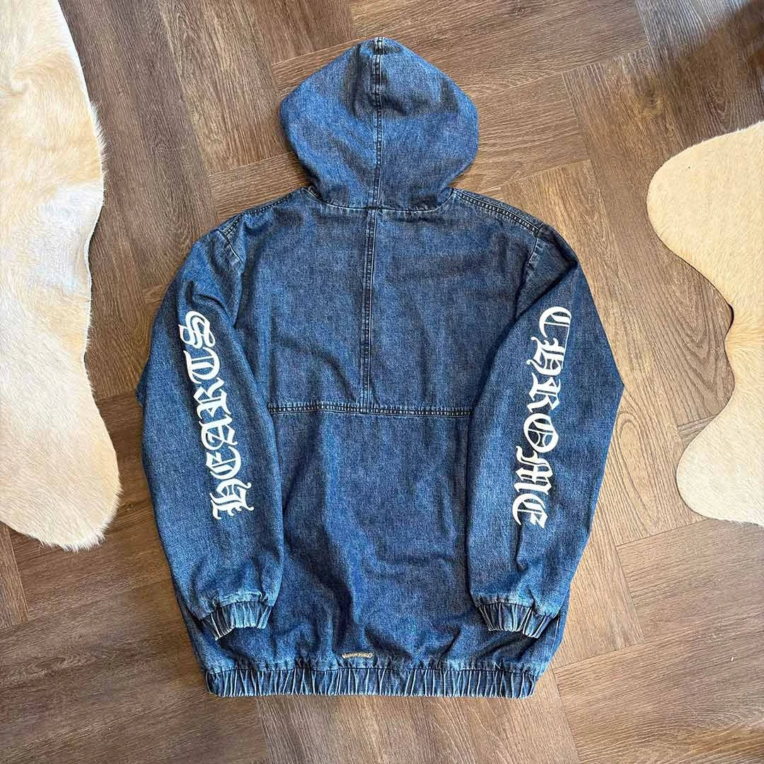 Chrome Hearts Blue Denim Triple Patch Jacket