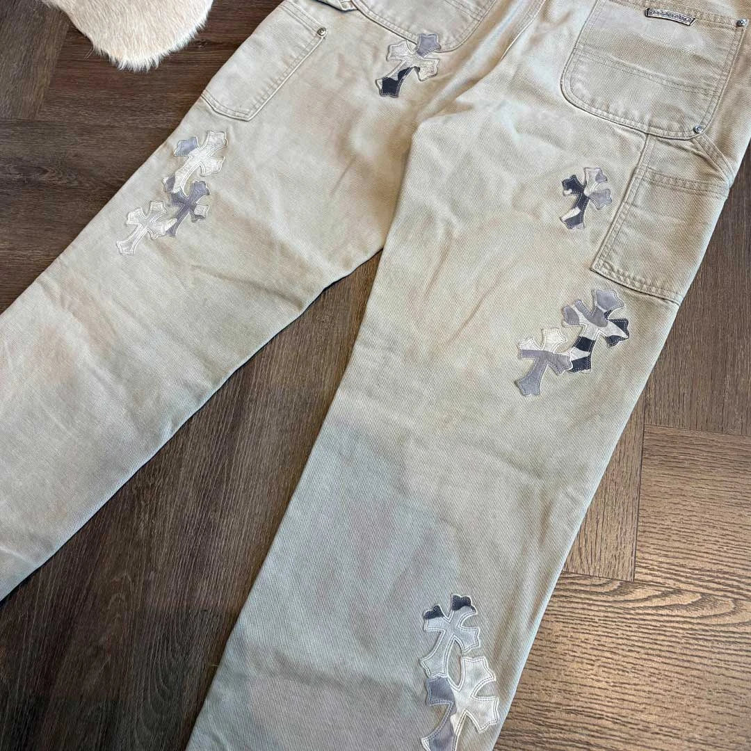 Chrome Hearts Sex Records Carpenter Beige Jeans