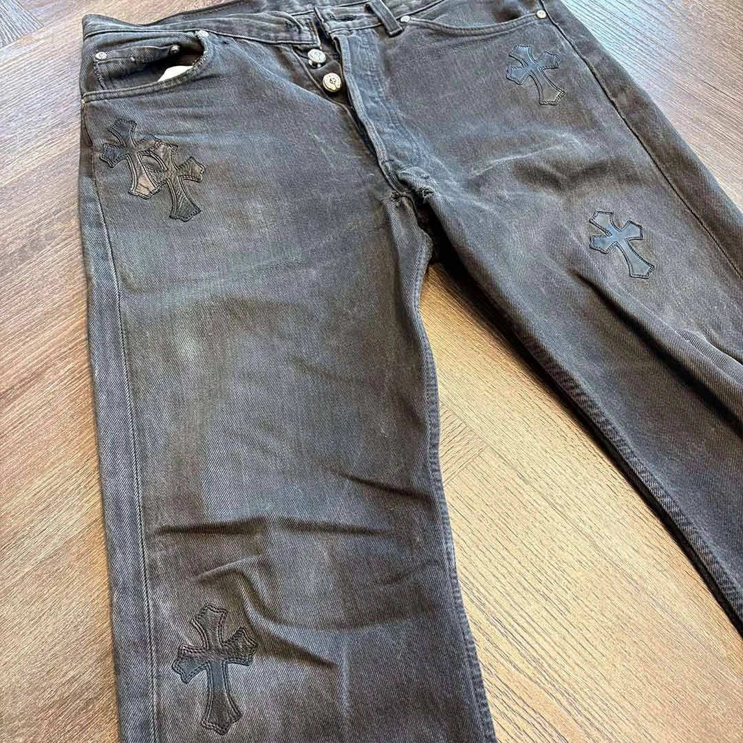 Chrome Hearts Grey Black Denim Jeans 14 Patches