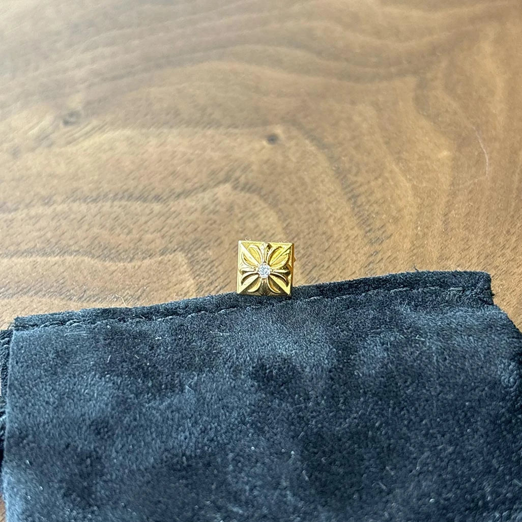 Chrome Hearts 22K gold diamond earring stud