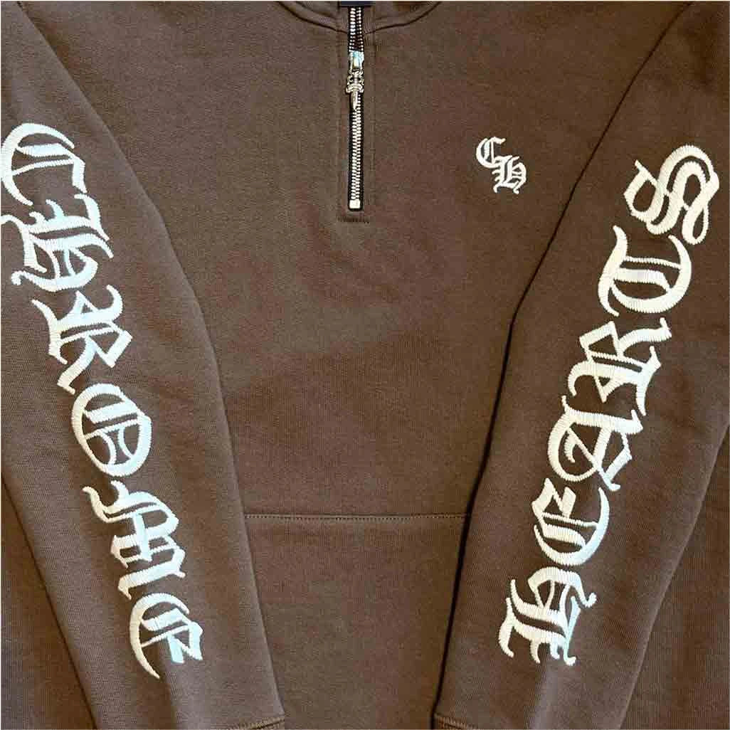 Chrome Hearts Brown Dagger Quarter-Zip Jumper