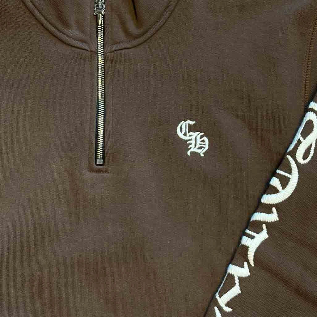 Chrome Hearts Brown Dagger Quarter-Zip Jumper