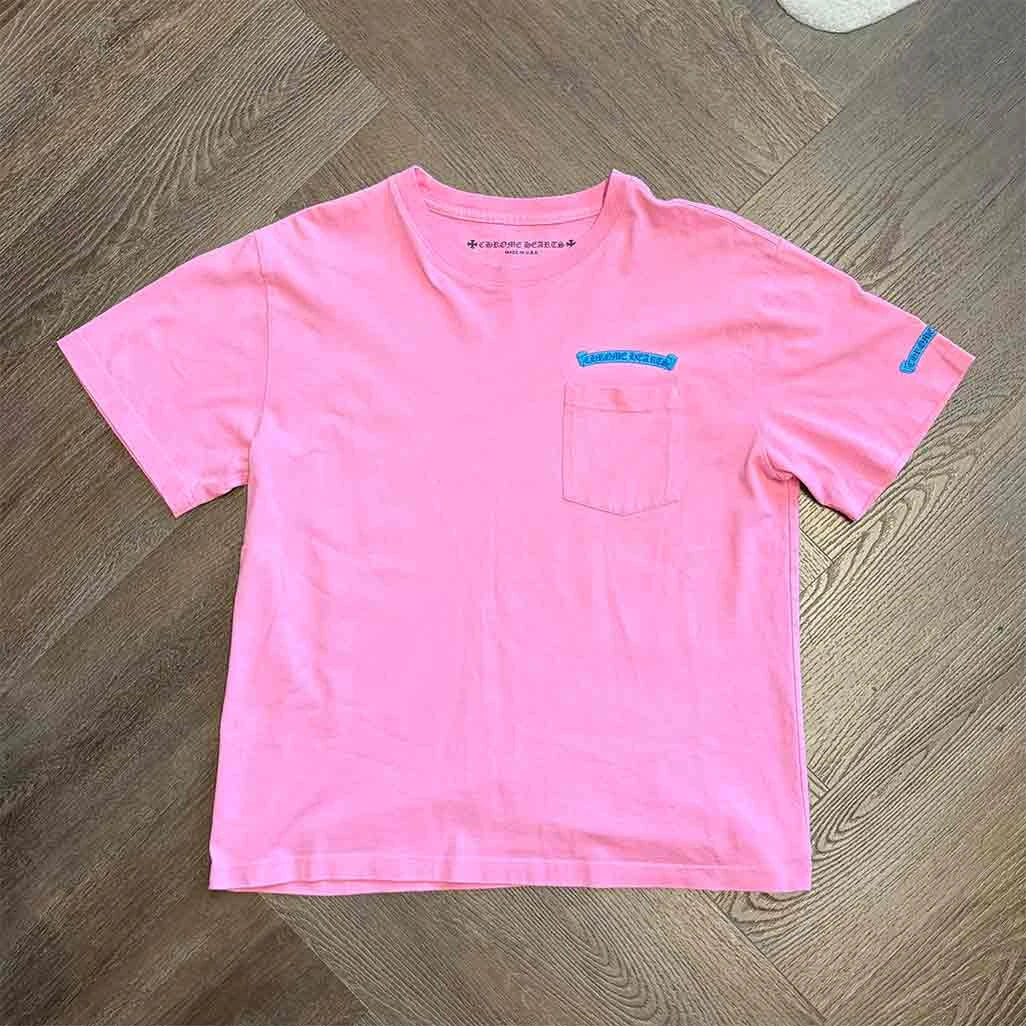 Chrome Hearts Pink Blue Scroll T-Shirt