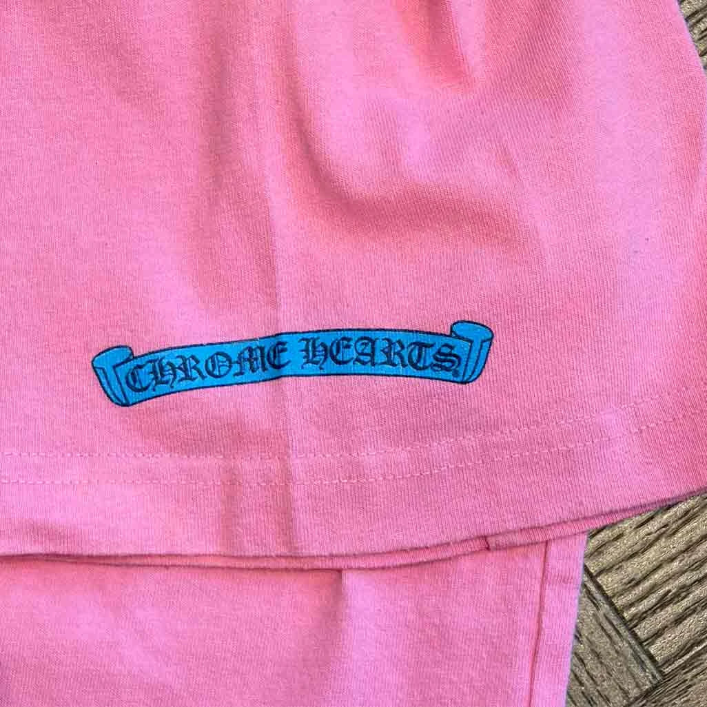 Chrome Hearts Pink Blue Scroll T-Shirt