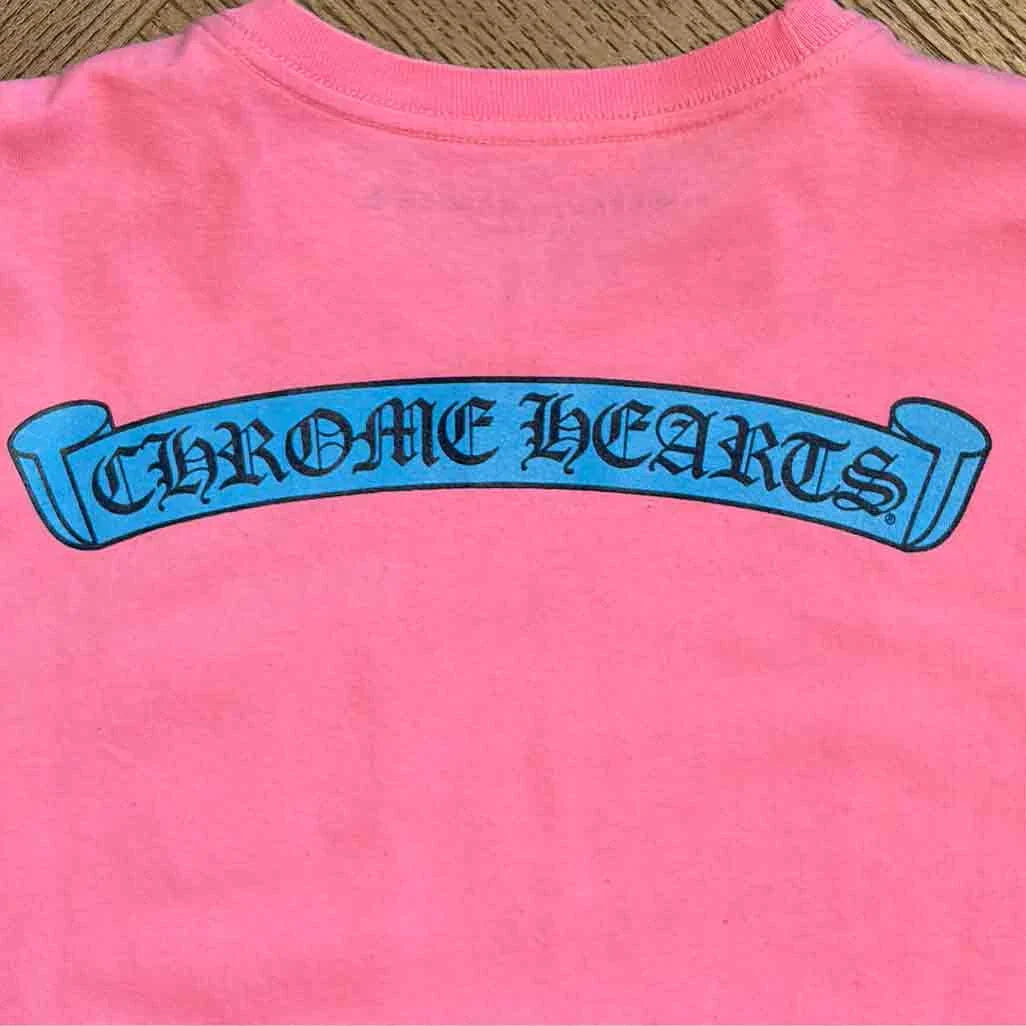 Chrome Hearts Pink Blue Scroll T-Shirt