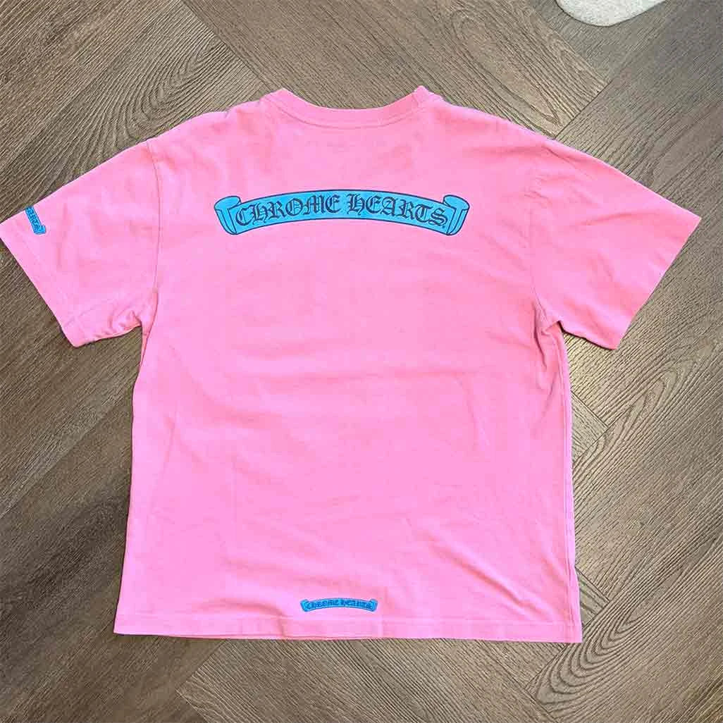 Chrome Hearts Pink Blue Scroll T-Shirt