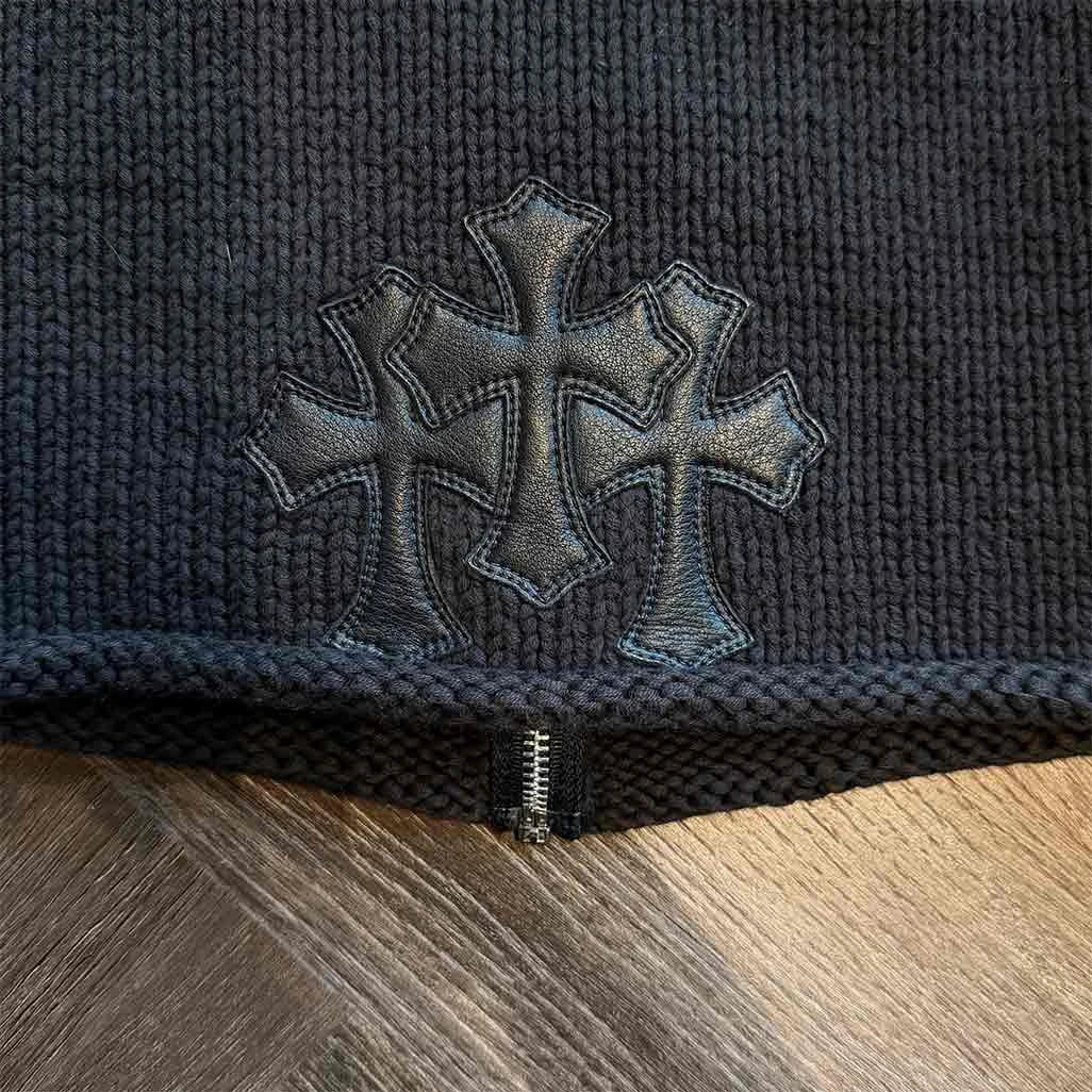 Chrome Hearts jumper leather cross patches