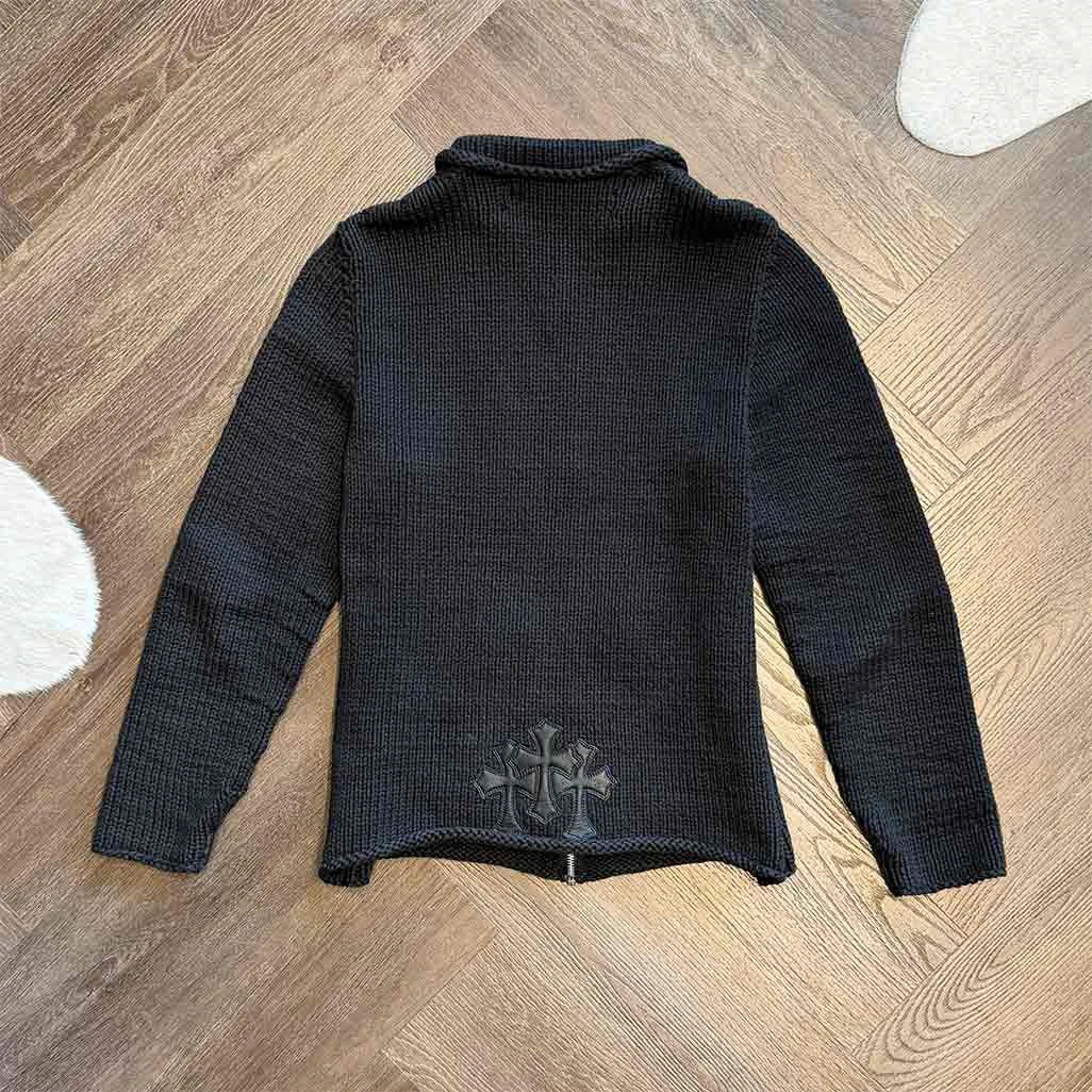 Chrome Hearts gothic knit jumper close-up