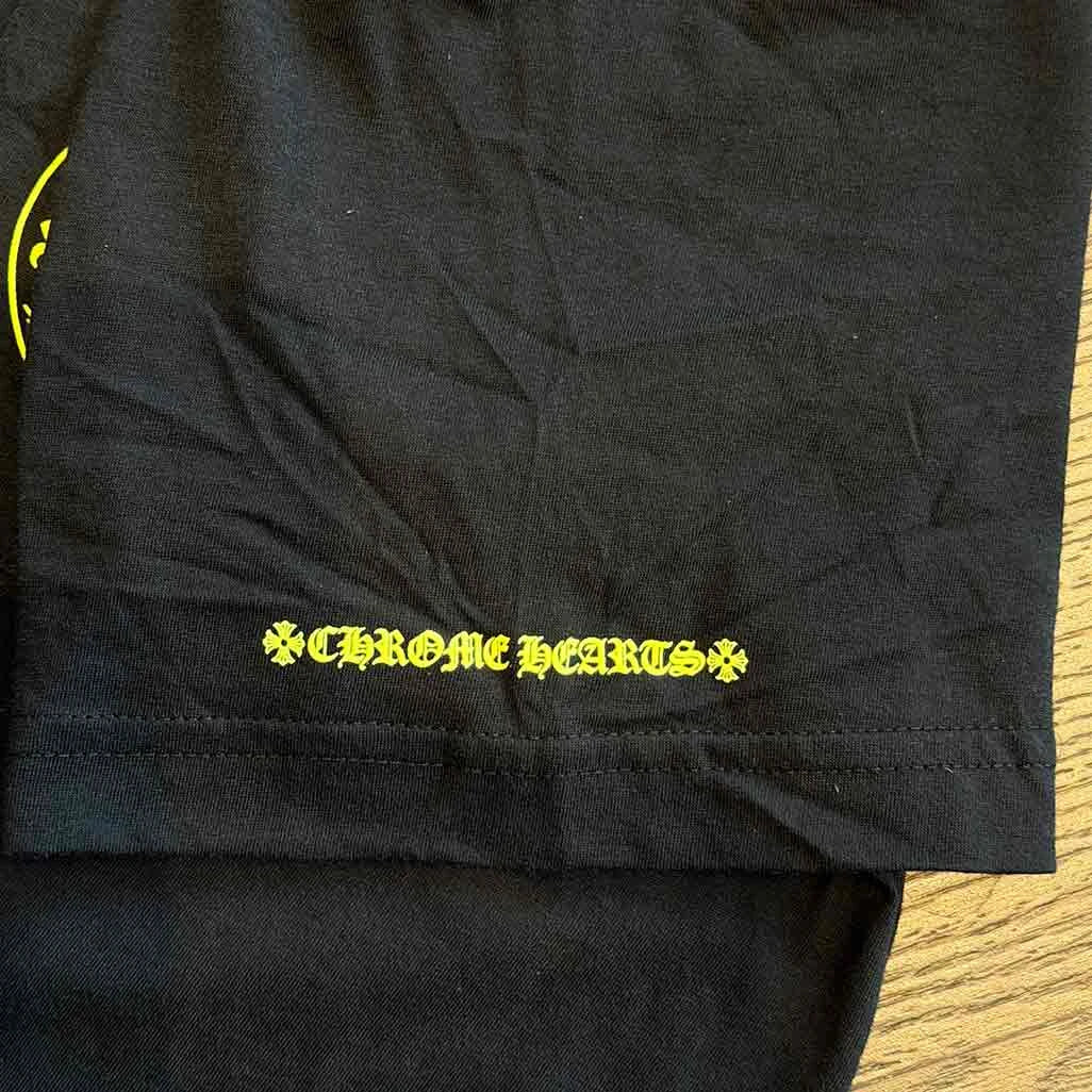 Black Neon Chrome Hearts T-Shirt detail