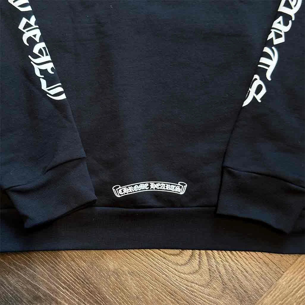 Chrome Hearts Scroll Pullover Hoodie Black White
