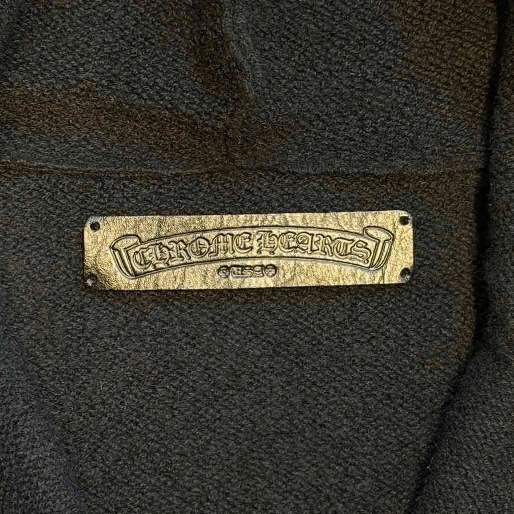 Chrome Hearts Life Sentence Full-Zip Cashmere Hoodie Black White