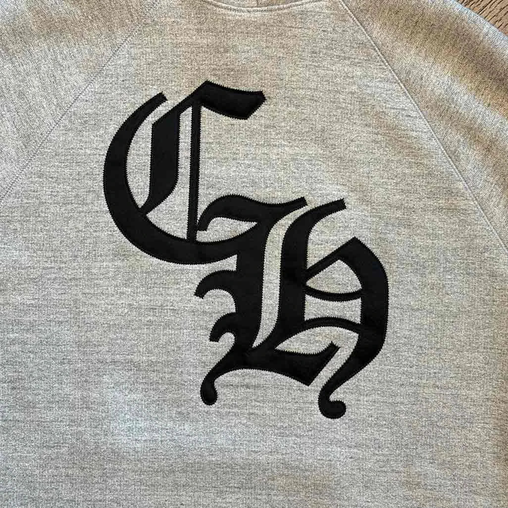 Heather Grey Triple Cross Hoodie detail