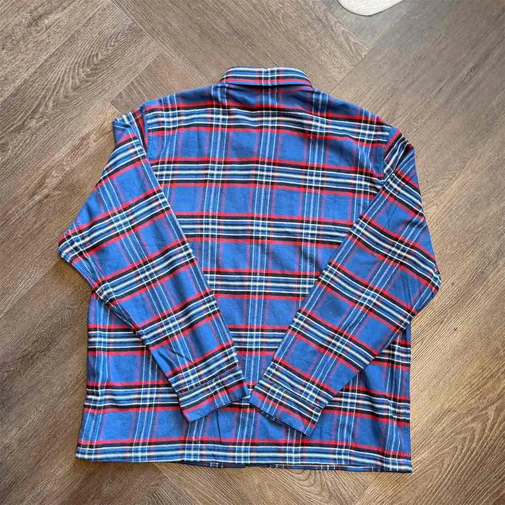 Chrome Hearts flannel shirt silver cross buttons