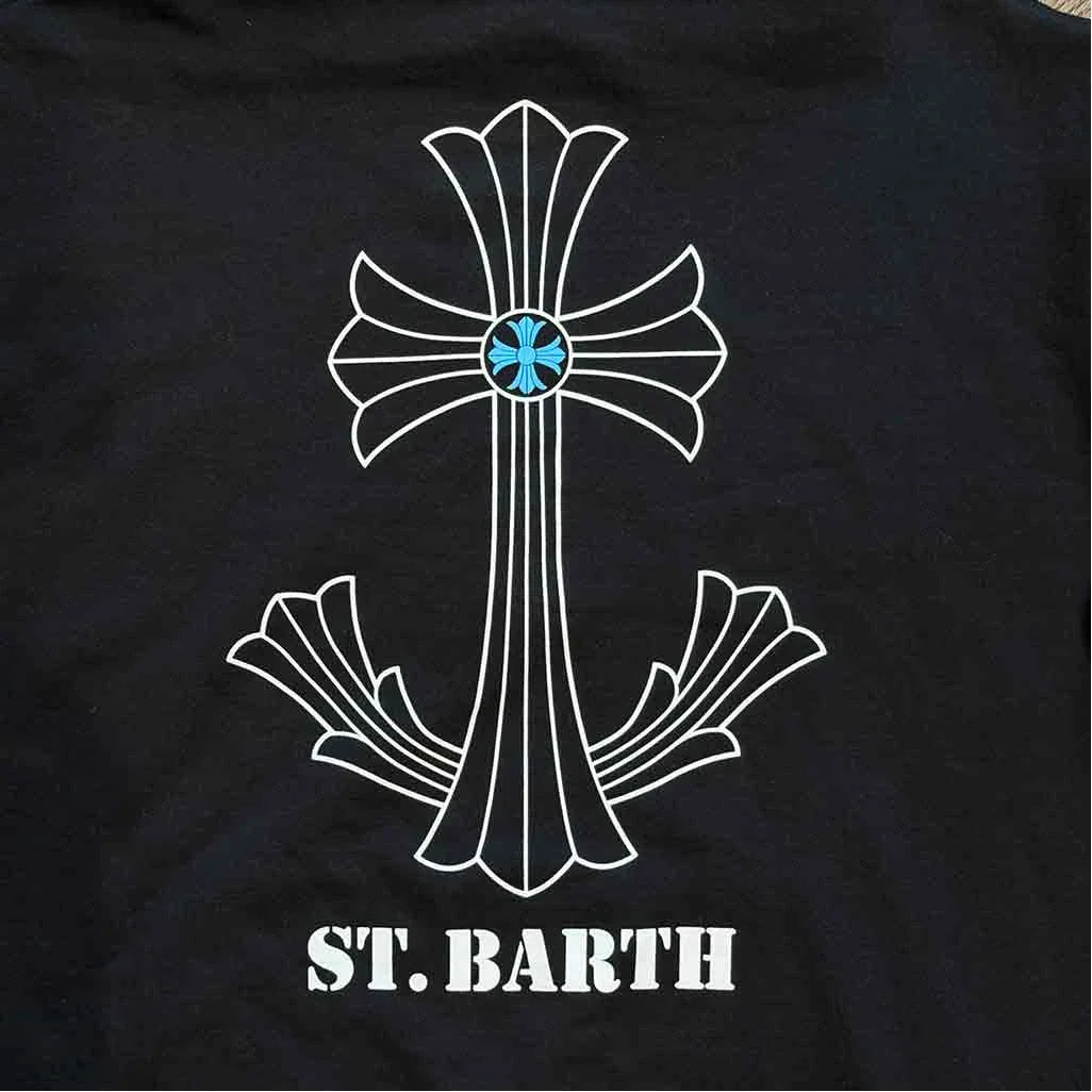 Chrome Hearts St Barths Exclusive Anchor Pullover Hoodie Black Blue