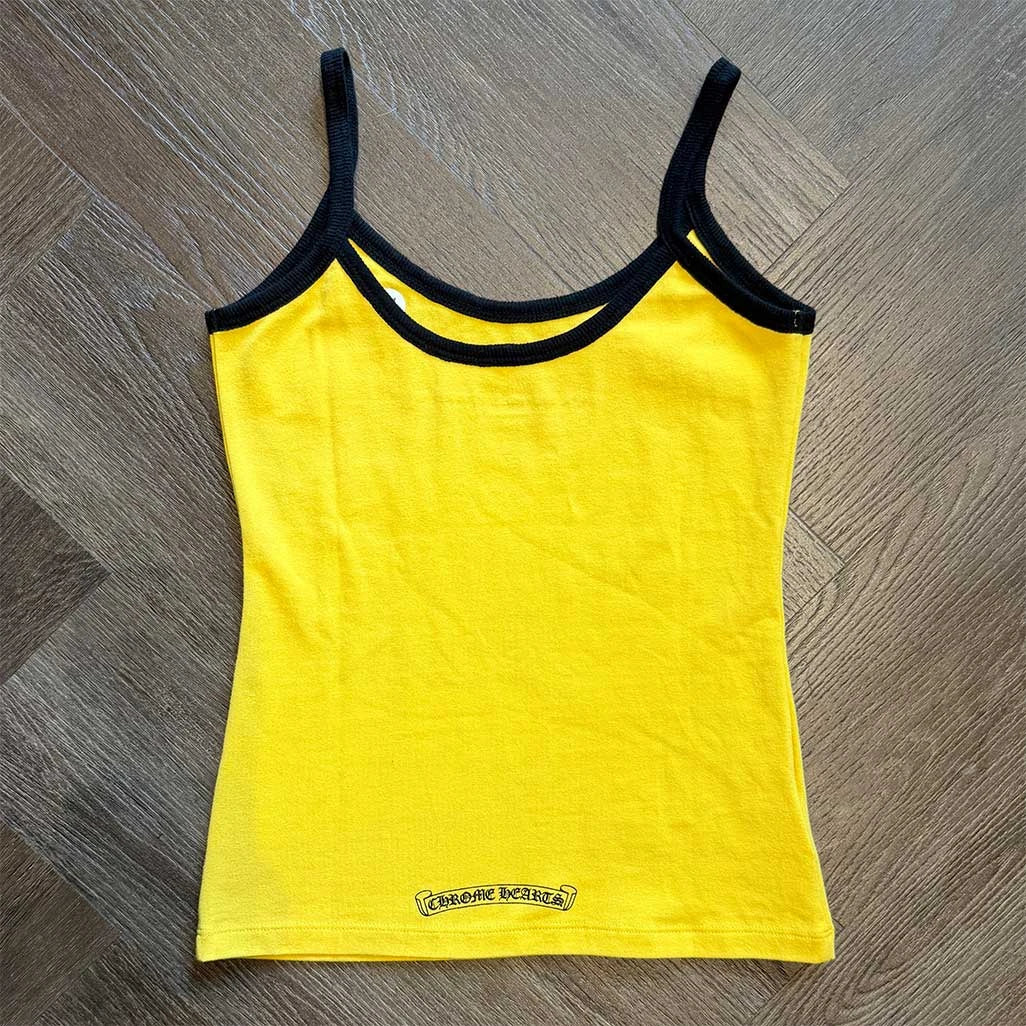 CHROME HEARTS タンクトップ イエロー Chrome Hearts Yellow Black Horseshoe Tank Top