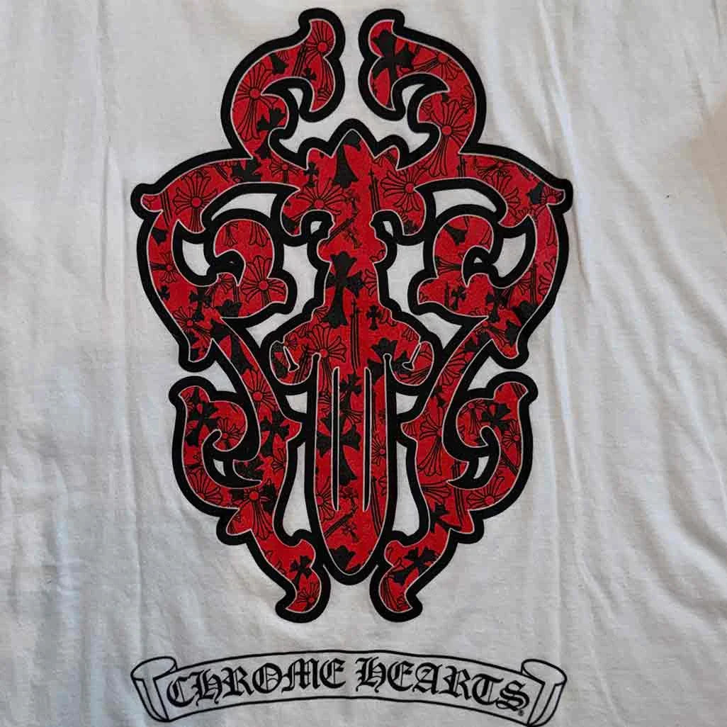 Chrome Hearts Red Dagger Long Sleeve T-Shirt
