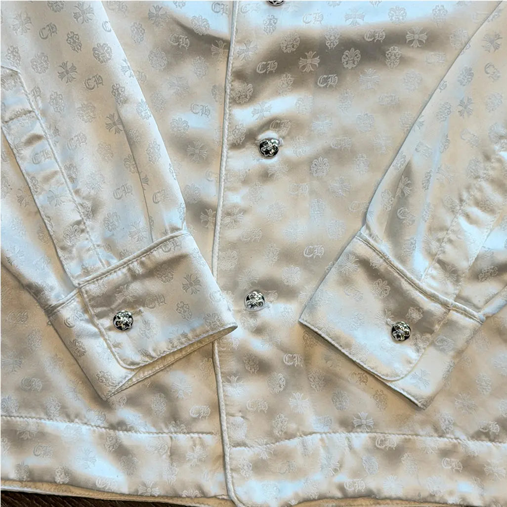 Chrome Hearts Silk White Monogram Pyjama Top