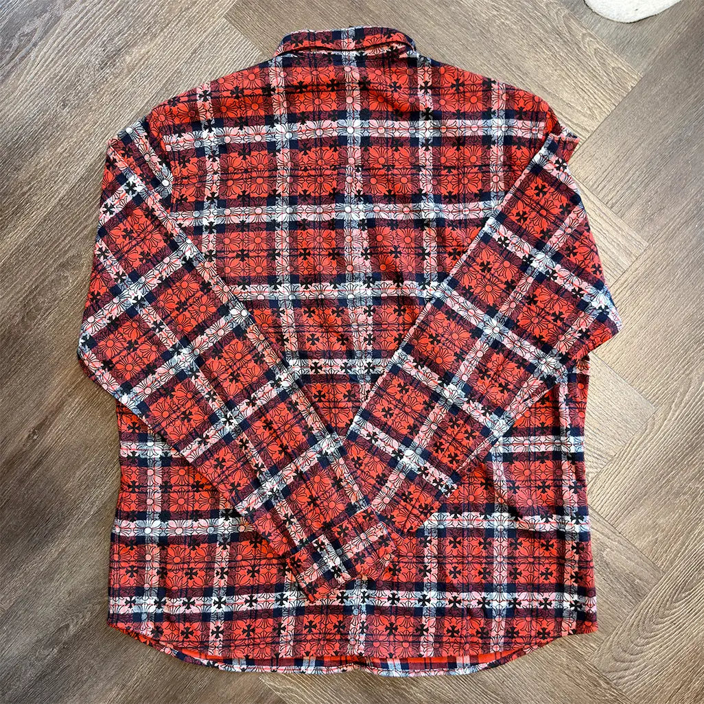 Chrome Hearts Loose Ends Monogram Cross Flannel 'Red/Plaid'