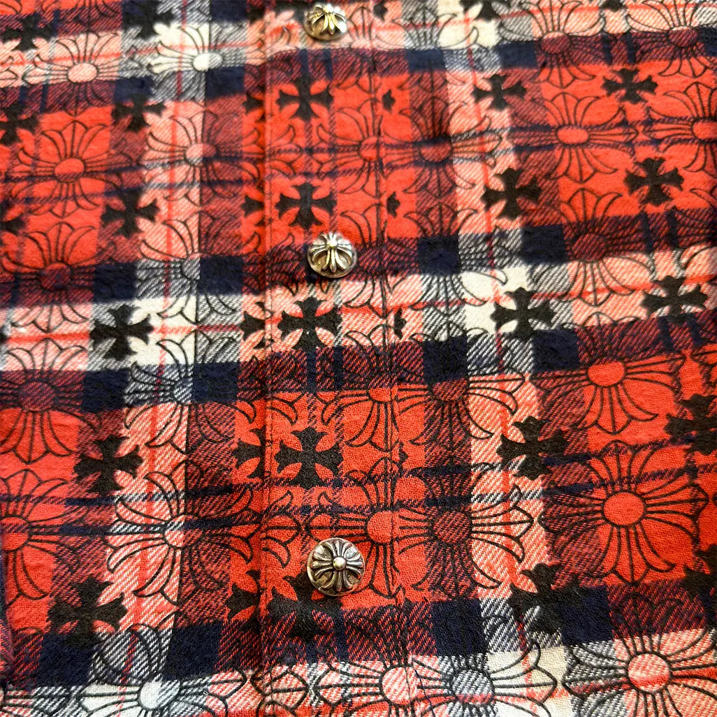 Chrome Hearts Loose Ends Monogram Cross Flannel 'Red/Plaid'