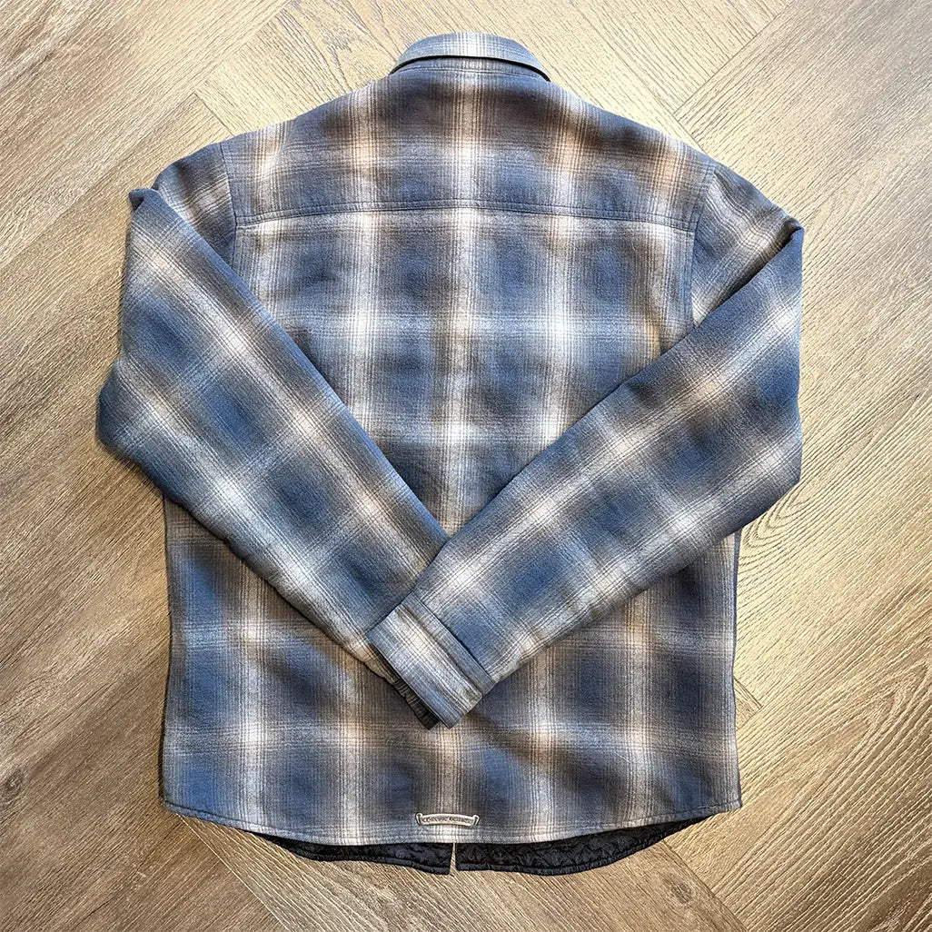 Chrome Hearts Navy Plaid Padded Flannel Jacket