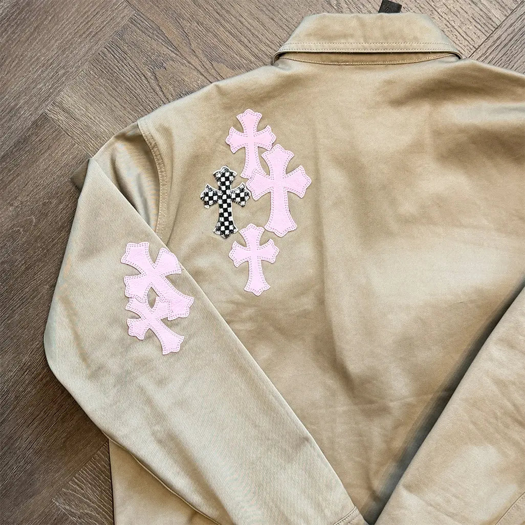 Chrome Hearts Cross Patch Work Dog Button Up Jacket 'Tan'