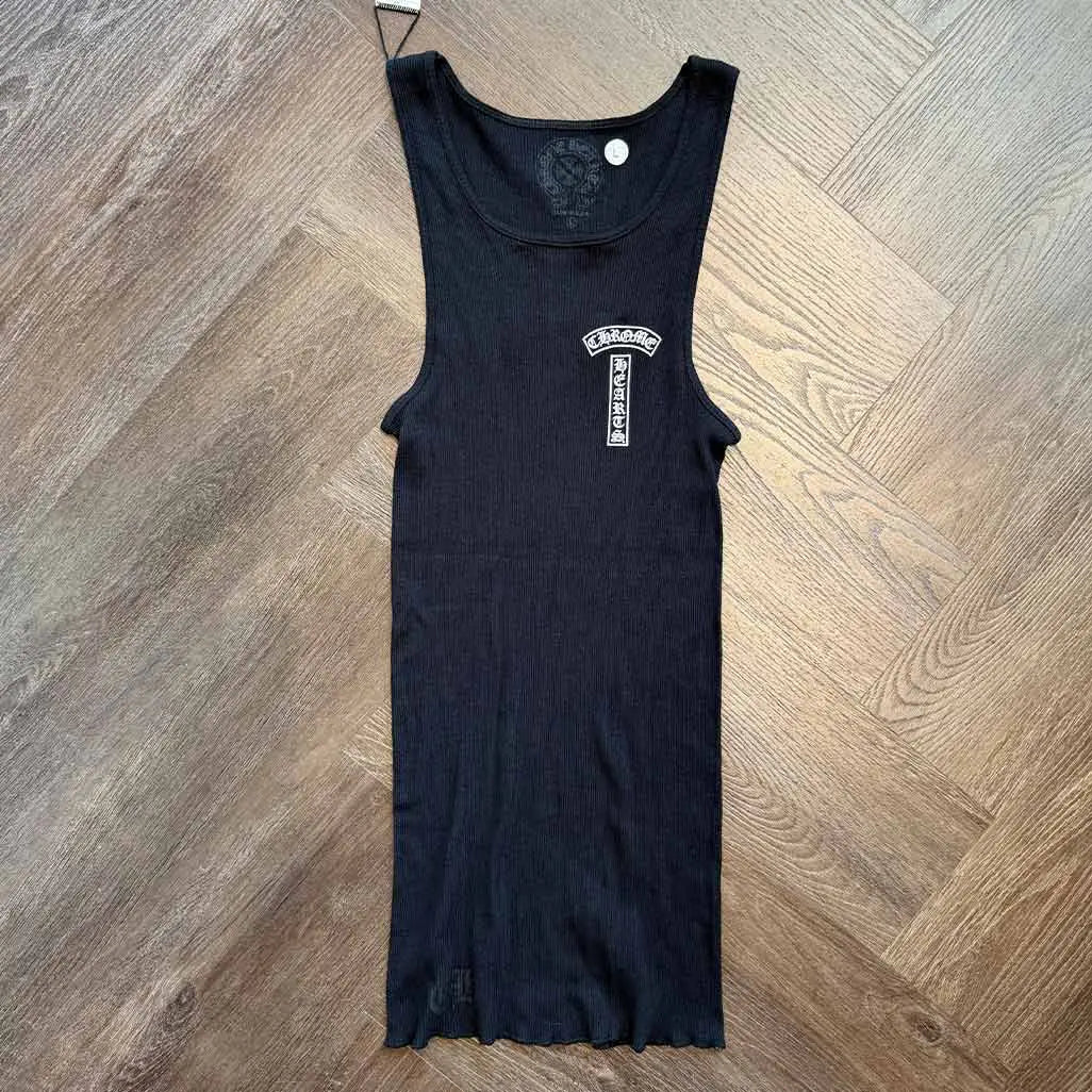 Chrome Hearts Ribbed Cross Logo F*** You Tank Top 'Black'
