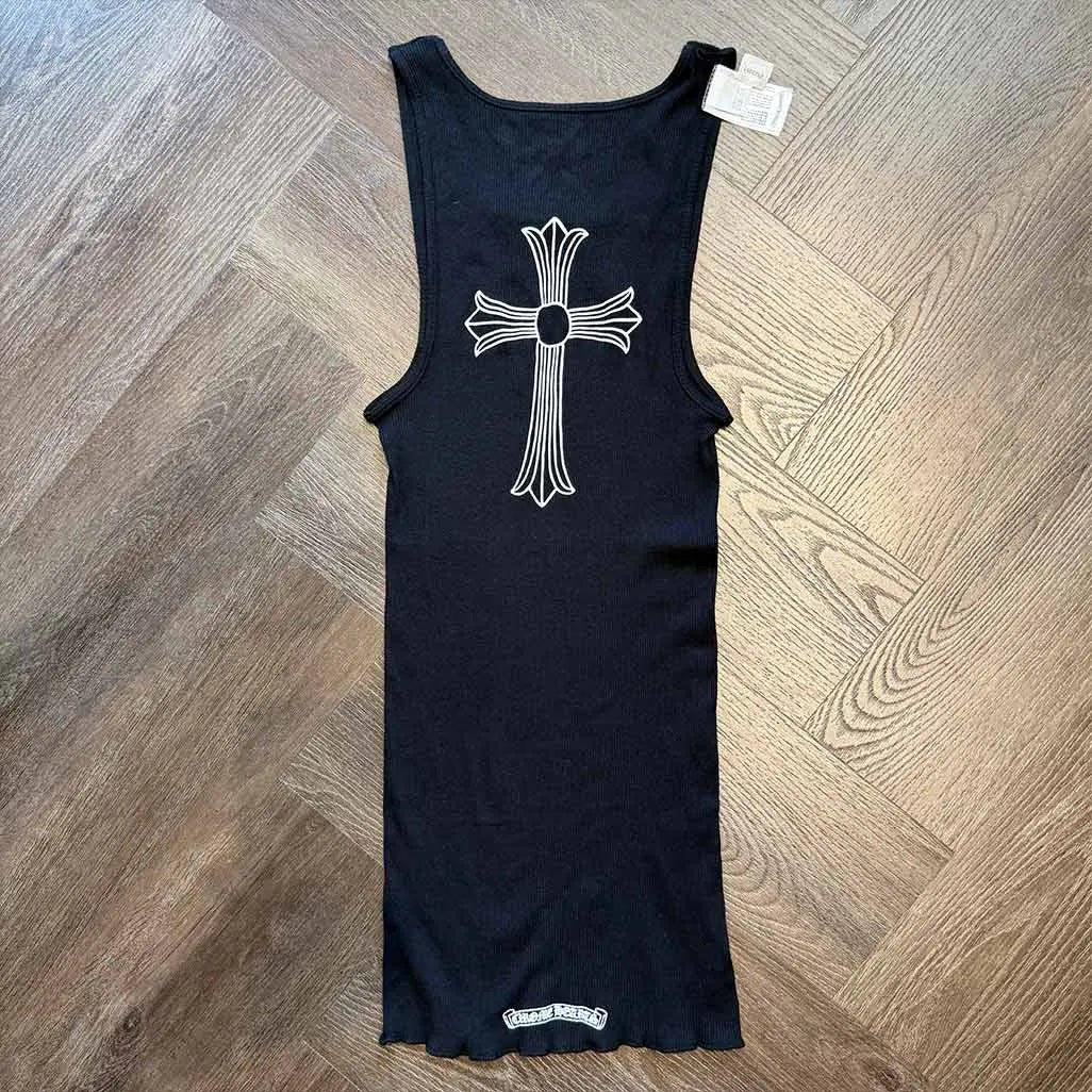 Chrome Hearts Ribbed Cross Logo F*** You Tank Top 'Black'