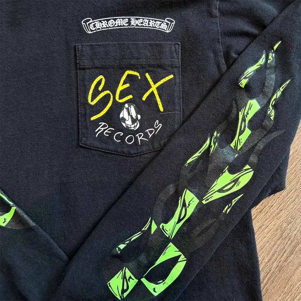 Chrome Hearts x Matty Boy Sex Records Flame Long-Sleeve 'Black'