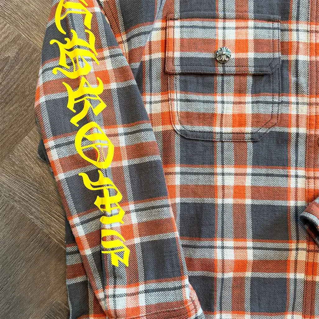 Chrome Hearts check embroidered flannel jacket