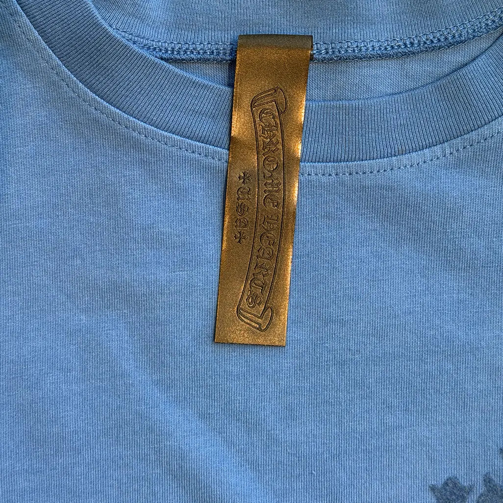 Chrome Hearts Blue Cross Long Sleeve T-Shirt