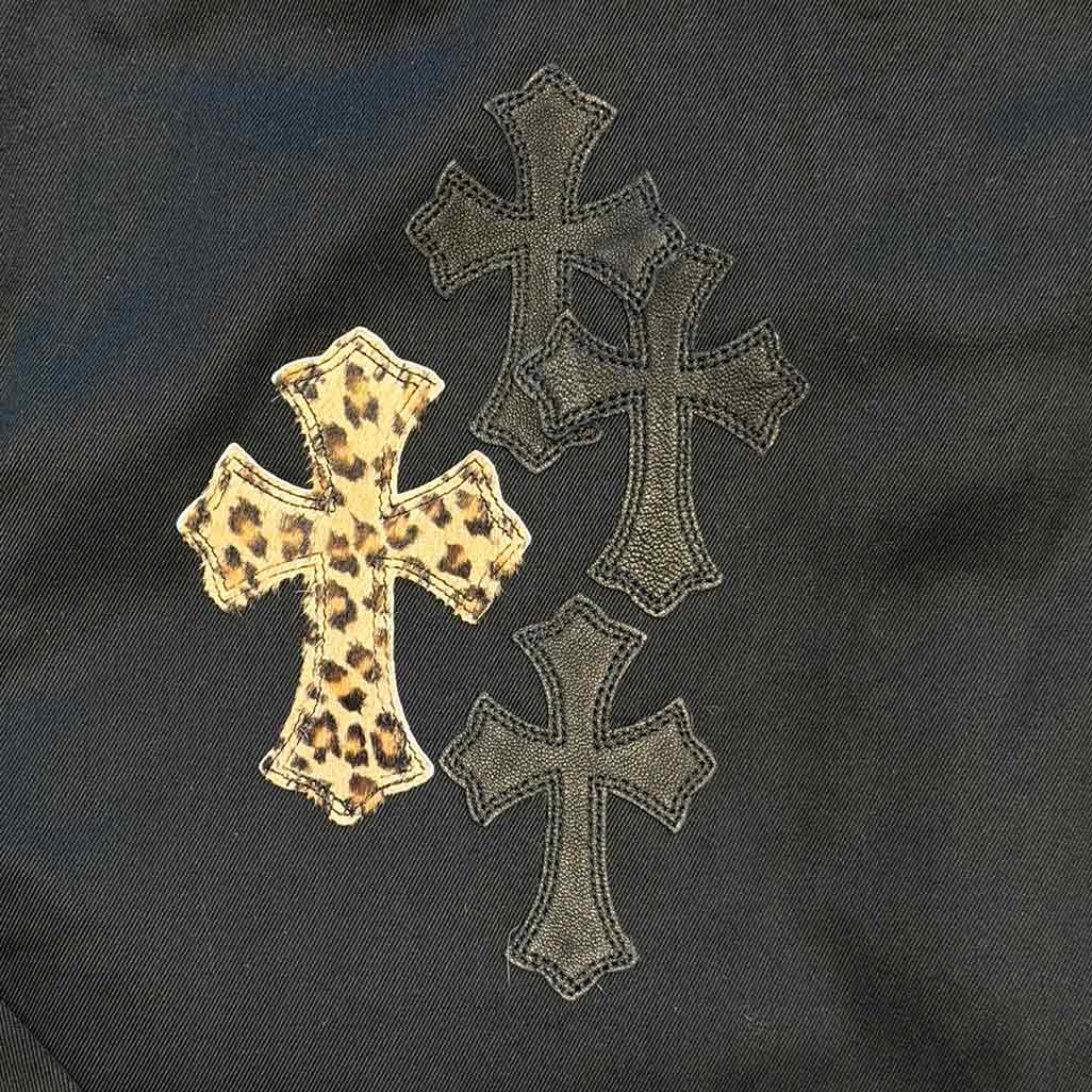 Chrome Hearts Jacket Work Dog Leopard Cross Black COND